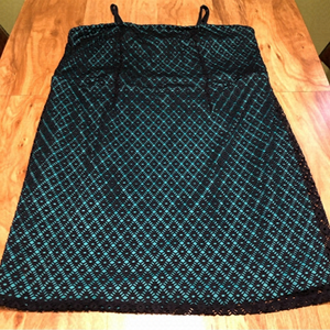 Lane Bryant Womens Size 24 Lined Lace Dress Teal Blue Sleeveless Straps 33” Long